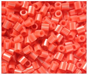 1000 Hot Coral Pearl Stripe Perler Beads