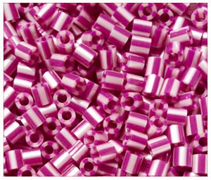 1000 Raspberry Pearl Stripe Perler Beads