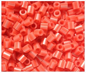 1000 Hot Coral Pearl Stripe Perler Beads